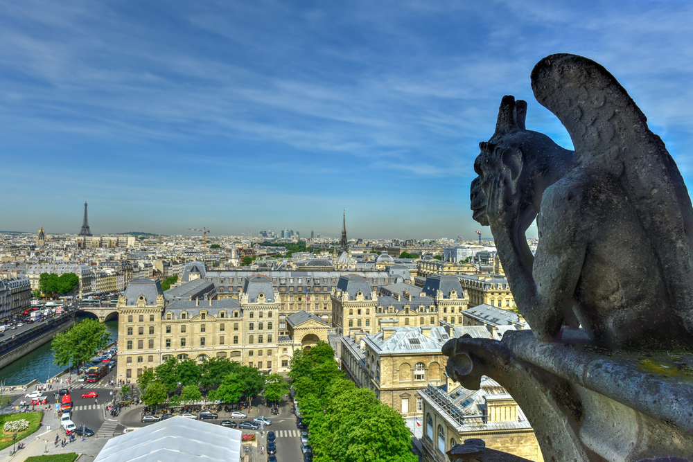 The,Paris,Skyline,From,The,Notre,Dame,De,Paris,,Cathedral